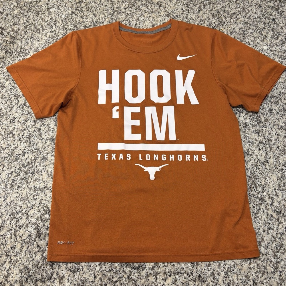 Nike Texas Longhorns Hook Em Dri-FIT Orange T-Shirt Men's Small